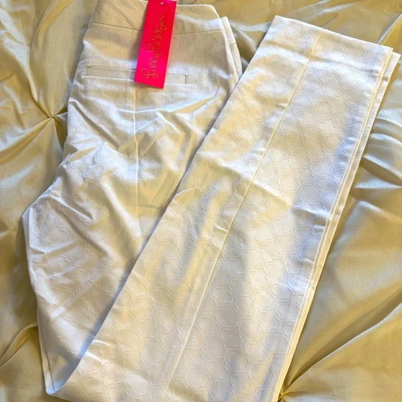 Lilly Pulitzer Kelly Textured Ankle Length Skinny Pants Resort White - Picture 11 of 13
